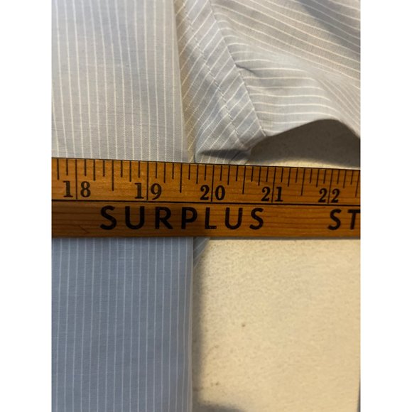 VINTAGE Ketch Dress Shirt Light Gray Pin Strip Single Stitch Button Down 16.5 - Picture 3 of 9